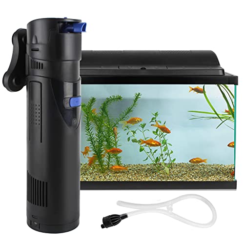 OMECO 4 in 1 Aquarium Filter Pumpe 700L/h mit 9W UVC Klärer innenfilter AquariumPumpe Wasserpumpen für Süß- und Meerwasser Becken,150-300L Aquarium Volumen mit Filtermaterial von OMECO