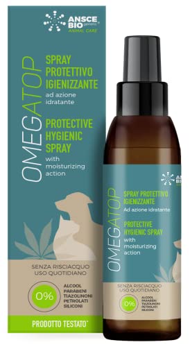 OMEGATOP Hunde-Reinigungsspray mit antiparasitärer Wirkung. Zur Reinigung, Desinfektion und zum Schutz der Haare. Alternative zum Shampoo. 150 ml von OMEGATOP