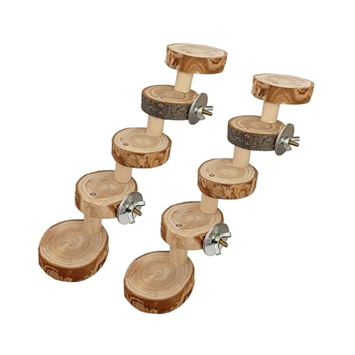 2 Pack Premium Massivholz Hamster Leitern Kit Holzleitern mit Kletterstufen für Vögel und andere Kleintiere Nagen Spaß (M) von OMEM