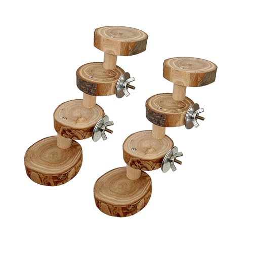 2 Pack Premium Massivholz Hamster Leitern Kit Holzleitern mit Kletterstufen für Vögel und andere Kleintiere Nagen Spaß (S) von OMEM