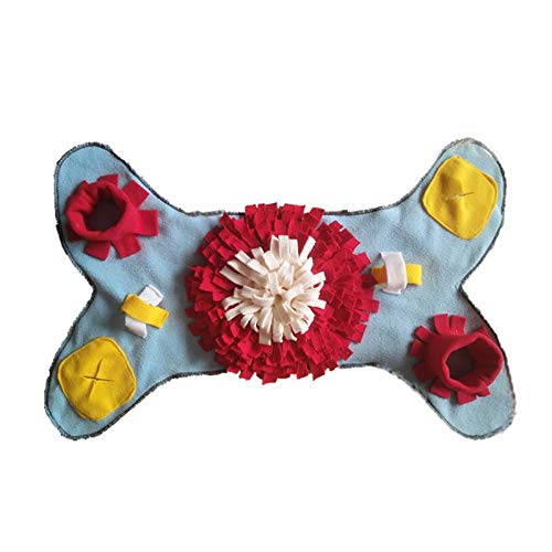 OMKMNOE Schnüffelteppich Für Hunde, Hund Snuffle Mat Training Spielzeug Weich Hundeschnüffelmatte Langsame Fütterung Puzzle Mat Knochenmuster Pet,3 von OMKMNOE