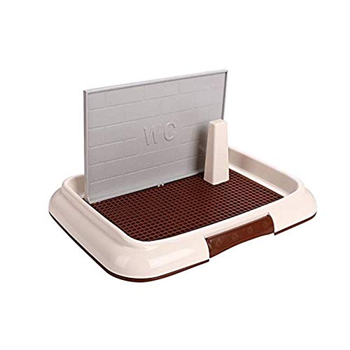 CHUNCIN - Indoor-Haustierhund-Welpen-Töpfchen-Tablett mit Pee-Pfostenschutz Simulation Wand, Welpen-Pad-Hundetoilette for männliche Welpen, Rosa, s (Color : Brown, Size : Large) von ONDIAN