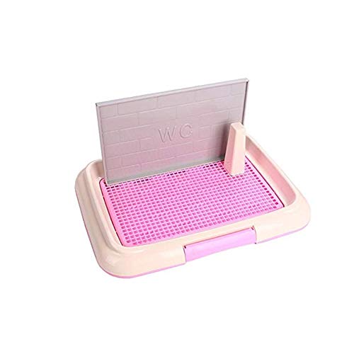 CHUNCIN - Indoor-Haustierhund-Welpen-Töpfchen-Tablett mit Pee-Pfostenschutz Simulation Wand, Welpen-Pad-Hundetoilette for männliche Welpen, Rosa, s (Color : Pink, Size : Large) von ONDIAN