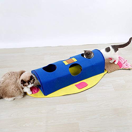 Katzentunnel Kreative Cat Toy Multifunktionale Katze spielt Tunnel Katzentoilette Klaue Cat Tunnel für Kätzchen (Farbe : Gelb, Size : One Size) von ONDIAN