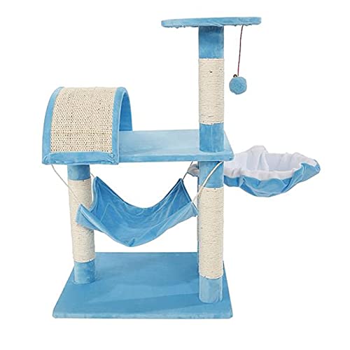 Kratzbaum Cat Tower Cat Cimbing Frame Cat Condo mit Hängemattenkätzchenmöbeln (Farbe : Blau, Size : 51x41x82cm) von ONDIAN