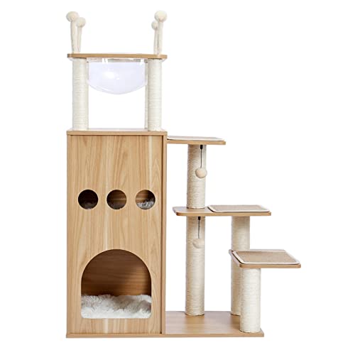 Kratzbaum Cat Tree Cat Tower Katzenaktivitätszentrum Holzkatze Möbel von ONDIAN