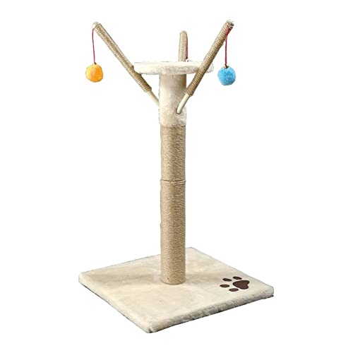 Kratzbaum für Katzen Katzenkratzbaum Big Cat Claw Scratcher Tree Interaktive Bälle für Katzenspiel (Farbe : Beige, Size : 74x40x40cm) von ONDIAN