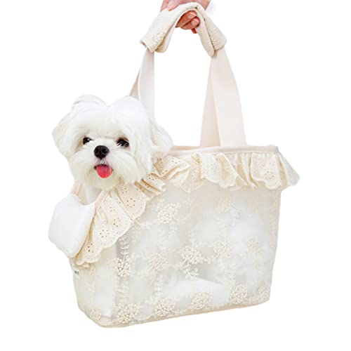 ONECUTE Hundetasche/Tragetasche für Hunde, Spitze, klein, für Hunde und Katzen und Kaninchen, Beige (24 * 17 * 23 cm) von ONECUTE