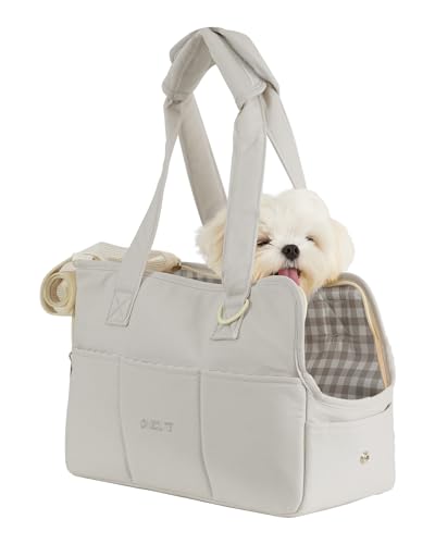 ONECUTE Hundetrage für kleine Hunde Kaninchen Katze mit großen Taschen, Baumwolltasche, Hundetrage Soft Sided, zusammenklappbar Travel Puppy Carrier (Gray, 34 * 16 * 25 cm) von ONECUTE