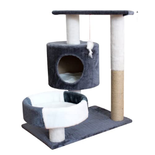 Katzenturm niedlicher Katzenbaum, mehrstöckige Katzenhütte mit Hängematte, stabiler Katzenturm für Indoor-Katzen, Katzenkletterständer für Spielruhe, Haustiermöbel von ONEEL