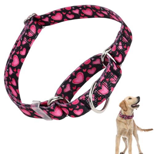 Heart Martingale Hundehalsband mit Schnellverschluss, für kleine, mittelgroße und große Hunde (Herz M) von ONEFOJOJO