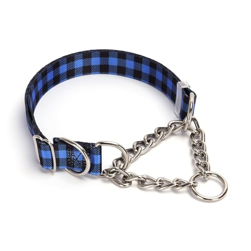 Martingale-Hundehalsband mit Edelstahl-Kettenhalsbändern (L) von ONEFOJOJO