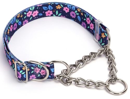 Martingale-Hundehalsband mit Edelstahl-Kettenhalsbändern (XL) von ONEFOJOJO