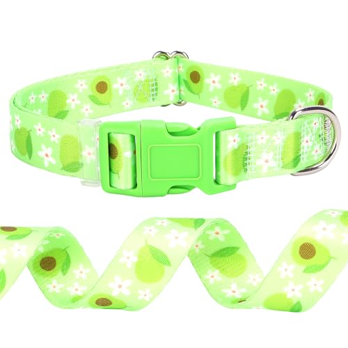 ONEFOJOJO Hundehalsband, niedliches Hundehalsband im Avocado-Stil für kleine Hunde, weiches Nylon, Welpenhalsband für Jungen und Mädchen, Hündinnen, verstellbar, strapazierfähig, mit von ONEFOJOJO