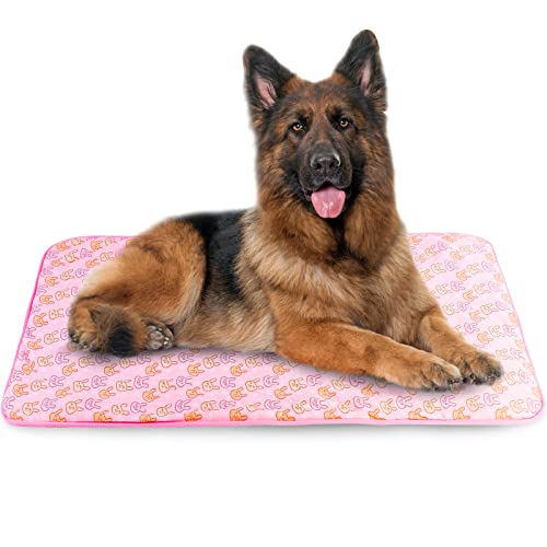 ONEJU Kühlmatte, Kühlmatte für Hunde und Katzen, Extra große Haustier-Kühlmatte 120x73 cm, Kühlmatte für Hund, Rosa von ONEJU