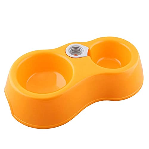 Haustier Schüssel Dual Port Hundewasserspender Feeder Utensilien Schüssel Katzen Trinkbrunnen Futtergericht Haustier Schüssel Katzen Haustier Haustier Feeder ( Color : Yellow ) von ONGHAHYIS