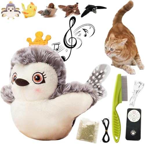 ONIICHI Piper Tomi Katzenspielzeug, Flapping Bird Cat Toy, Touch Activated Kitten Toy, Chirping Bird Cat Toy with Flapping Wings, Interactive Bird Cat Toy von ONIICHI