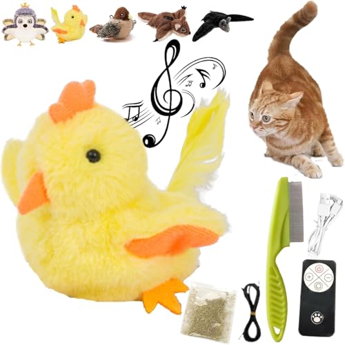 ONIICHI Piper Tomi Katzenspielzeug, Flapping Bird Cat Toy, Touch Activated Kitten Toy, Chirping Bird Cat Toy with Flapping Wings, Interactive Bird Cat Toy von ONIICHI