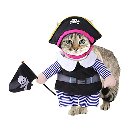 OPPWONG Hunde-Piraten-Kostüm, Haustier-Verkleidung, Cosplay-Party-Kostüm, Haustier-Piraten-Outfit, Katzen-Halloween-Kostüm, Kleine Bis Mittelgroße Hunde, Katzen, Kätzchen, Niedliche (XL) von OPPWONG