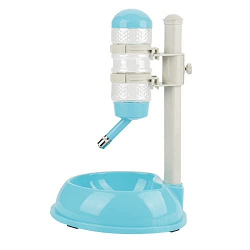 OPPWONG Hunde-Wassernapf-Spender, Kunststoff-Hundenäpfe, Kaninchen-Wassernapf, Hundebox-Wasserflasche, Hundebox-Wasserflaschenspender, Abnehmbares Futter, Automatischer Langsamer (Blue) von OPPWONG