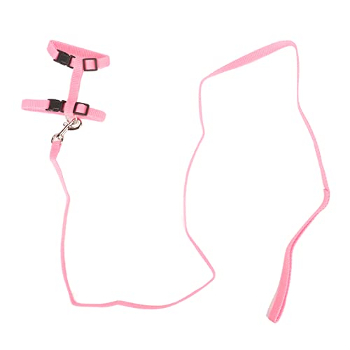 Katzengeschirr und Leine, Weiches Nylon, Verstellbar, Niedliches Katzengeschirr, Leine-Set, Kätzchengeschirr und Leine, Set, Katzengeschirr, Ausbruchssicher, (PINK) von OPPWONG