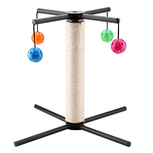 Katzenkratzerpfosten, Sisal Scratch Posts Katzenkratzer Katze Kratzposten mit 4 Kugeln Stabilen Gerüstspielzeug für Kätzchen oder Kleinere Katzen, 15,7 X 2,8 Zoll von OPPWONG