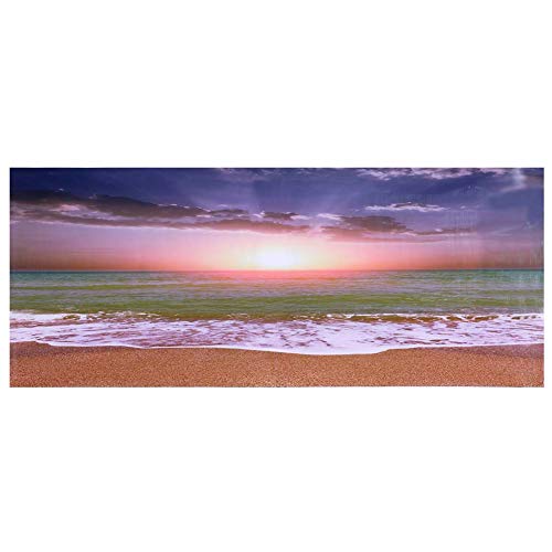 OPPWONG Aquarium Hintergrund, 3D -Effektkleber Strand Sonnenuntergang Poster Terrarium Hintergrund Aquarium Dekor 3D -Effekt Poster für Aquarium Fischbox Dekoration (122 * 46cm) von OPPWONG