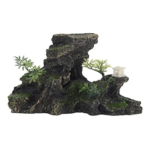 OPPWONG Aquariumdekor Felsen, Simulation Rockery Form Landschaft Felsen Versteckt Höhlenfischtank Höhle Aquarium Dekorationen Aquarium Ornament Fischtank Dekoration für von OPPWONG