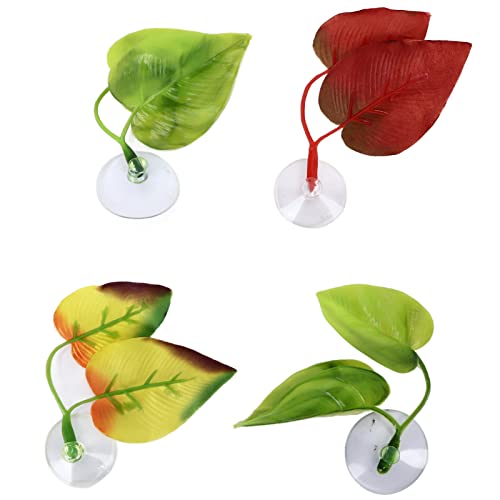 OPPWONG Betta-Aquarium-Dekor, Betta-Fischblatt-Pad mit Saugnapf, Betta-Blatt-Hängematte, Betta-Aquarium-Zubehör, Doppelblatt-Design, Ruheplatz, Zuchtdekoration für Pflanzentank-Dekoration von OPPWONG