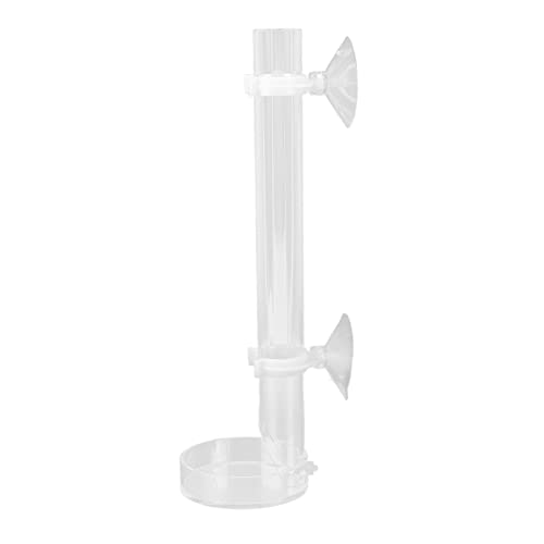 OPPWONG Fisch-Futterrohr, Transparenter Aquarium-Fisch-Garnelen-Futterspender, Garnelen-Futternapf, Fisch-Futternapf, Zusammengebautes Futterrohr, Futternapf-Tablett-Set für (25CM) von OPPWONG