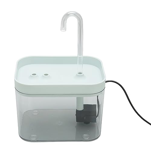 OPPWONG Haustier-Wasserbrunnen, Automatischer, Leiser, USB-betriebener, Transparenter Haustier-Wasserspender, Katzen-Wasserspender, Hunde-Wassernapf-Spender mit Ellenbogenrohr, 1,5 L, von OPPWONG