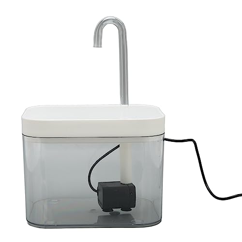 OPPWONG Haustier-Wasserbrunnen, Automatischer, Leiser, USB-betriebener, Transparenter Haustier-Wasserspender, Katzen-Wasserspender, Hunde-Wassernapf-Spender mit Ellenbogenrohr, 1,5 L, von OPPWONG