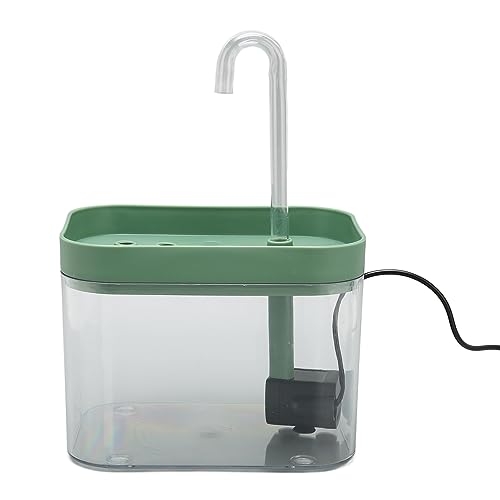 OPPWONG Haustier-Wasserbrunnen, Automatischer, Leiser, USB-betriebener, Transparenter Haustier-Wasserspender, Katzen-Wasserspender, Hunde-Wassernapf-Spender mit Ellenbogenrohr, 1,5 L, von OPPWONG