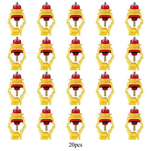 OPPWONG Hühnertränke, 20 Stück, Automatische Geflügel-Nippel, Hühner-Wasser-Nippel, Hühner-Wasser-Futterstation, Enten-Geflügel-Wasser-Trinkspender für Hühner, (4 Stück Rohr (Rohr mit 20 von OPPWONG