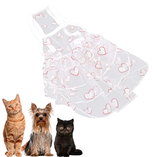 OPPWONG Hunde-Hochzeitsoutfit, Haustier-Hosenträgerkleid, Katzenkleid, Hundekleidung, Niedlich, Bezaubernd, Sonnenfest, Haustier-Spitzenrock, Sommer-Frühlingskleidung für Kleine, (L) von OPPWONG