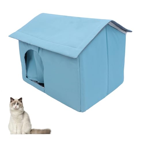 OPPWONG Hundehütte für den Innenbereich, Kühlhöhle für Haustiere, Katzen und Hunde, Katzenhäuser für Katzen Im Freien, Klimatisierte Hundehütte, Aluminium-Katzenkühlhaus mit 9 (46 x 30 cm) von OPPWONG