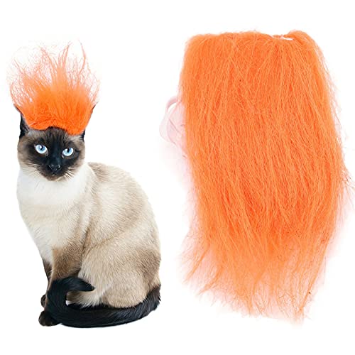 OPPWONG Hundeperücke, Hund, Katze, Cosplay-Perücke, Hundekostüme für Kleine Hunde, Hunde-Outfit, Haustier, Lustige Kopfbedeckung, Kostüme, Kopfbedeckung für Kleine, Mittelgroße und Große von OPPWONG