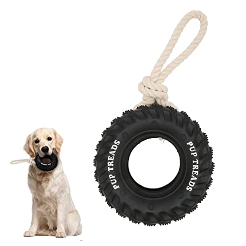 OPPWONG Hundereifenspielzeug, Hundespielzeug aus Gummi für Extremes Kauen, Hundeseilspielzeug, Tauziehenspielzeug für Hunde, Hundespielzeug für Extra Langes Interaktives Spielen, (Black) von OPPWONG