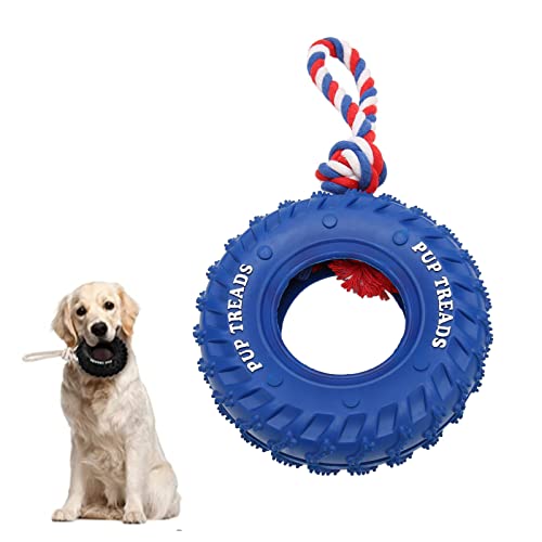 OPPWONG Hundereifenspielzeug, Hundespielzeug aus Gummi für Extremes Kauen, Hundeseilspielzeug, Tauziehenspielzeug für Hunde, Hundespielzeug für Extra Langes Interaktives Spielen, (Blue) von OPPWONG