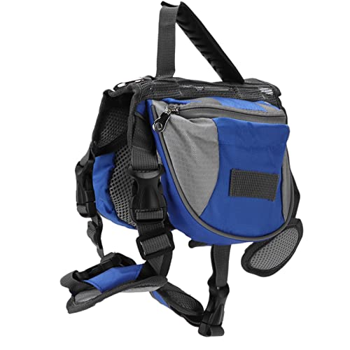 OPPWONG Hundesatteltasche, Reisen, Camping, Wandern, Rucksack, Hunderucksack, Hunderucksäcke Zum Wandern, Nylon-Hundesatteltaschen, Reflektierende Streifen-Satteltasche für Kleine, (L) von OPPWONG