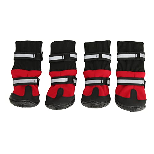 OPPWONG Hundeschuhe, Atmungsaktive Hundeschuhe, Hundestiefel, Hundeschuhe für Heißes Pflaster, Abriebfest, rutschfest, Hundestiefel mit Reflektierenden Riemen, Warme Hundeschuhe für (XL) von OPPWONG