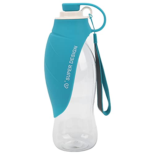 OPPWONG Hundewasserflasche, Haustier-Wasserspender, Futterspender, Behälter, Hundebecher, Reise-Hundewasserflasche mit Trinkfutterspender für Welpen, Katzen, Hamster, Kaninchen und (Blue) von OPPWONG