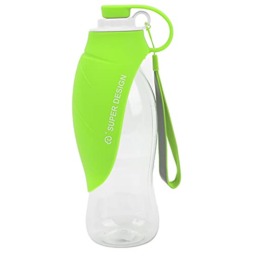 OPPWONG Hundewasserflasche, Haustier-Wasserspender, Futterspender, Behälter, Hundebecher, Reise-Hundewasserflasche mit Trinkfutterspender für Welpen, Katzen, Hamster, Kaninchen und (Green) von OPPWONG