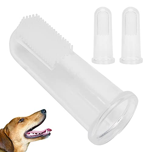 OPPWONG Hundezahnbürste, Lebensmittelechtes Silikon, Hunde-Fingerzahnbürste, Passend für die Meisten Finger, Hunde-Fingerzahnbürste, Hundezahnbürste, Haustier-Fingerzahnbürsten-Set für von OPPWONG