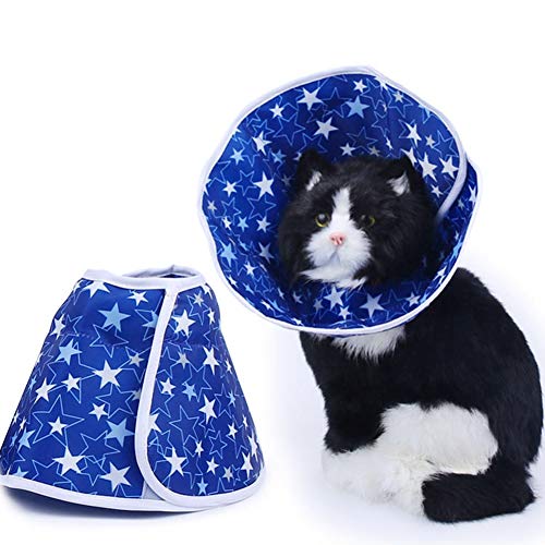 OPPWONG Katzenkegel, Verstellbares Katzen-Erholungshalsband, Hundekegelhalsband, Kätzchenkegel, Schützender Katzenhalskegel, Elisabethanisches Haustierhalsband für Mini-Hunde, Katzen, (L) von OPPWONG