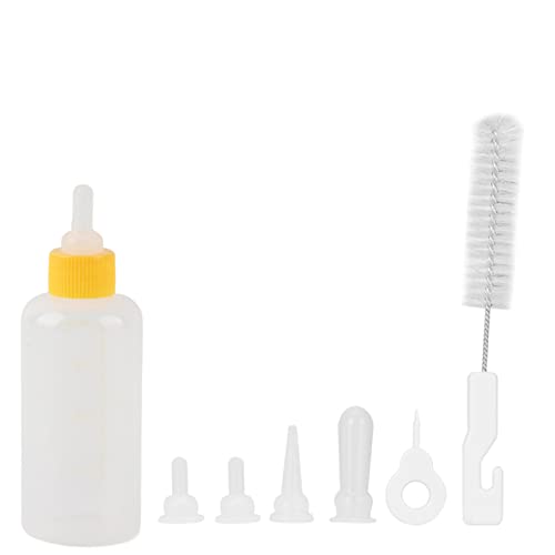 OPPWONG Kitten Bottle Feeding Kit, 6PCS 60ml Kitten Bottles Kitten Milk Replacement Puppy Milk Feeder Kitten Milk Replacement Puppy Bottles for Still Milk Nursing Care Kit for Newborn von OPPWONG