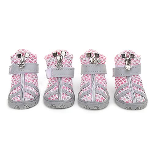 OPPWONG Kleine Hundebereich, 4pcs Hundeschuhe für Kleine Mittelgroße Hundehundstiefel für Kleine Hunde Im Freien Im Freien Nonslip Hundestiefel Zum Gehen Zum Wanderungen Laufen (1 Größe) von OPPWONG