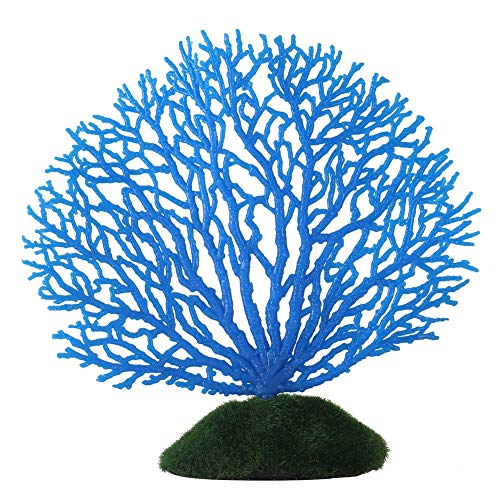 OPPWONG Koralle, Künstliche Korallenpflanzen aus Kunststoff, Ornament, Zerkleinerte Koralle für Süßwasseraquarien, Aquarienpflanzen, Unterwasser-Aquariumpflanzen, Dekoration für (Blue) von OPPWONG