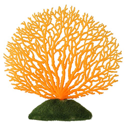 OPPWONG Koralle, Künstliche Korallenpflanzen aus Kunststoff, Ornament, Zerkleinerte Koralle für Süßwasseraquarien, Aquarienpflanzen, Unterwasser-Aquariumpflanzen, Dekoration für (ORANGE) von OPPWONG