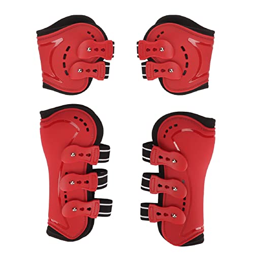 OPPWONG Pferdegamaschen, PU-Shell-Sehnen-Fetlock-Klammerschutzstiefel, Schienengamaschen für Pferde, Pferdefliegenstiefel, Atmungsaktiver Pferdebeinschutz Zum Reiten, Stoßdämpfender (Groß) von OPPWONG